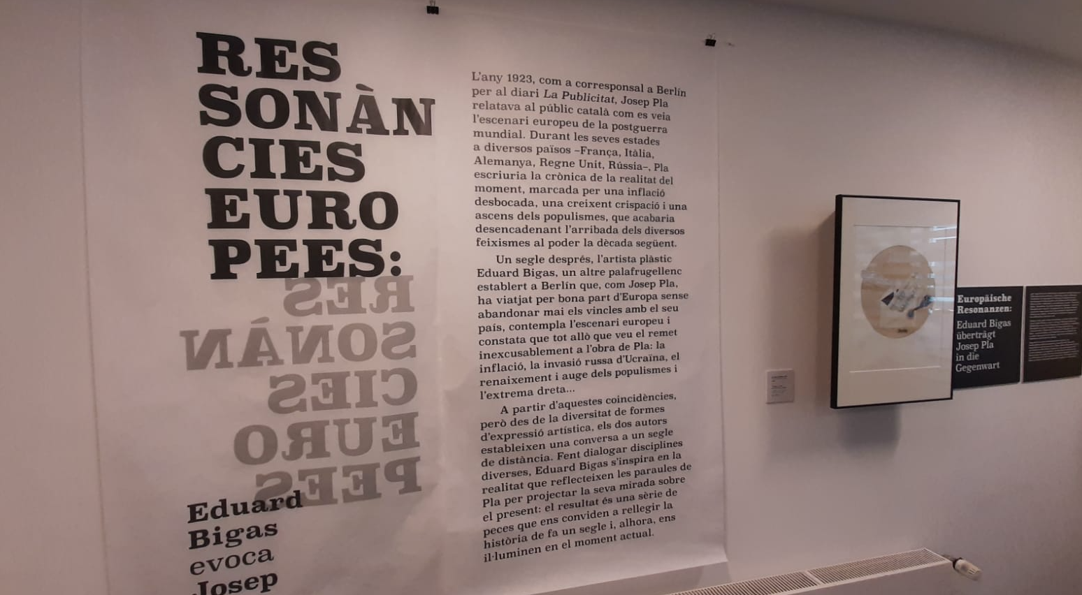 \'Ressonàncies europees: Eduard Bigas evoca Josep Pla\' arriba a Berlín